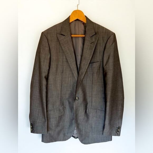 VALENTINO MENS GREY BLAZER SUIT JACKET ONE BUTTON - Picture 1 of 6